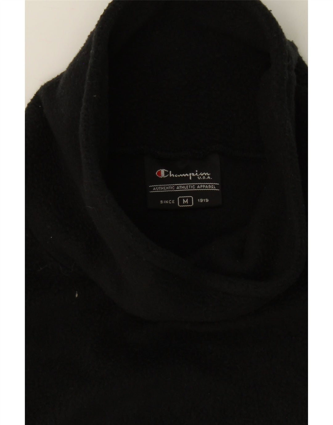 CHAMPION Womens Fleece Jumper UK 14 Medium Black Polyester Vintage Champion and Second-Hand Champion from Messina Hembry 