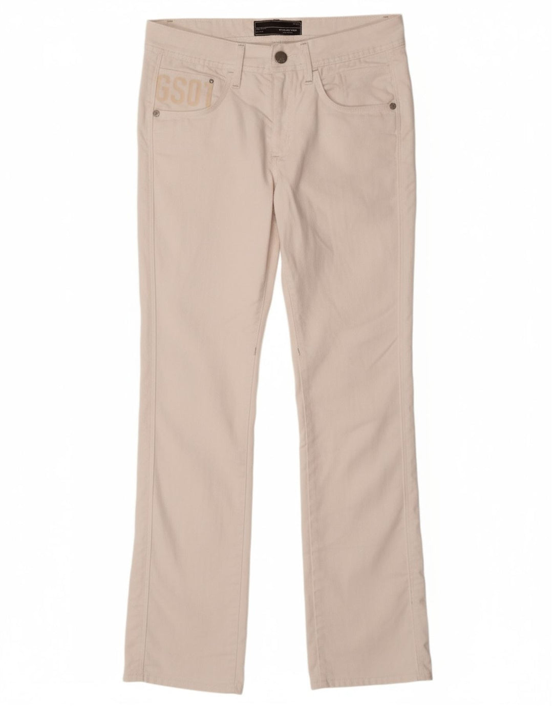 G-STAR Womens Straight Casual Trousers W31 L34 White Cotton