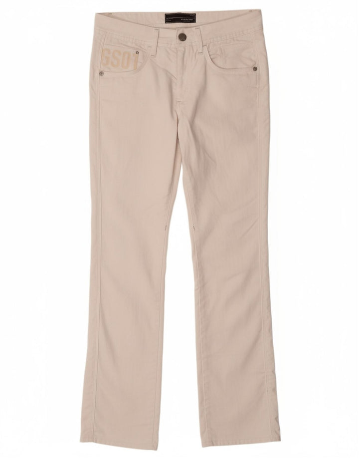 G-STAR Womens Straight Casual Trousers W31 L34 White Cotton
