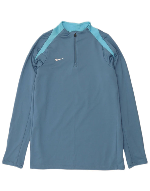 Nike Boys Dri Fit Slim Zip Neck Pullover Tracksuit Top 13-14 Years XL Blue