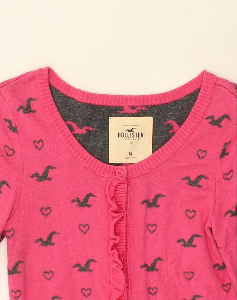 HOLLISTER Girls Cardigan Sweater 10-11 Years Medium  Pink Animal Print | Vintage Hollister | Thrift | Second-Hand Hollister | Used Clothing | Messina Hembry 