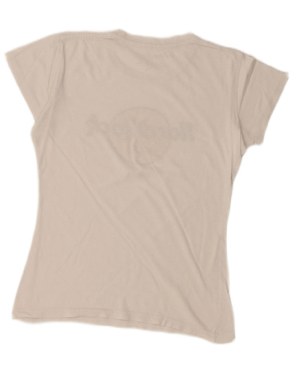 HARD ROCK CAFE Womens Paris Graphic T-Shirt Top UK 10 Small White Cotton