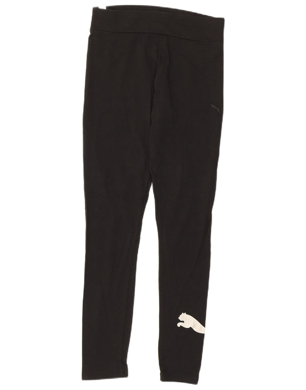 Puma Womens Graphic Leggings UK 12 Medium Black Cotton