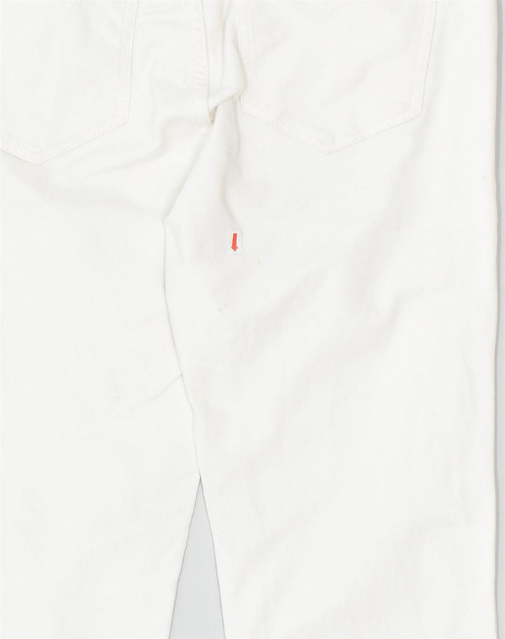 MASSIMO DUTTI Womens Mid Rise Slim Cropped Jeans EU 40 Medium W30 L26 White | Vintage Massimo Dutti | Thrift | Second-Hand Massimo Dutti | Used Clothing | Messina Hembry 