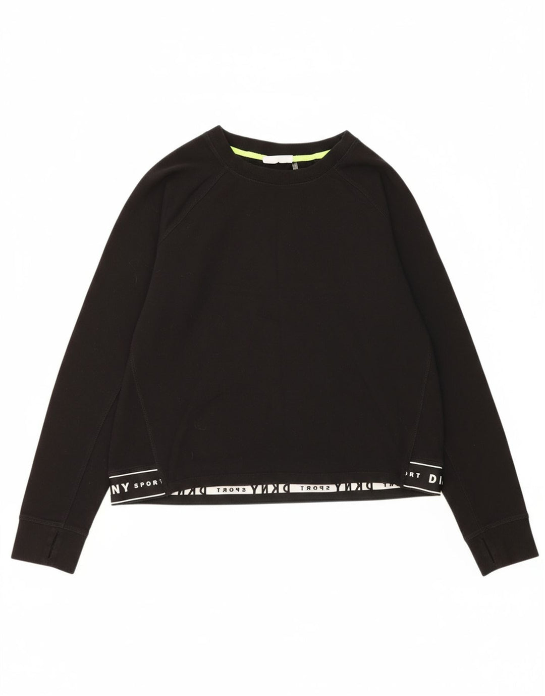 DKNY Womens Sweatshirt Jumper UK 18 XL Black Cotton