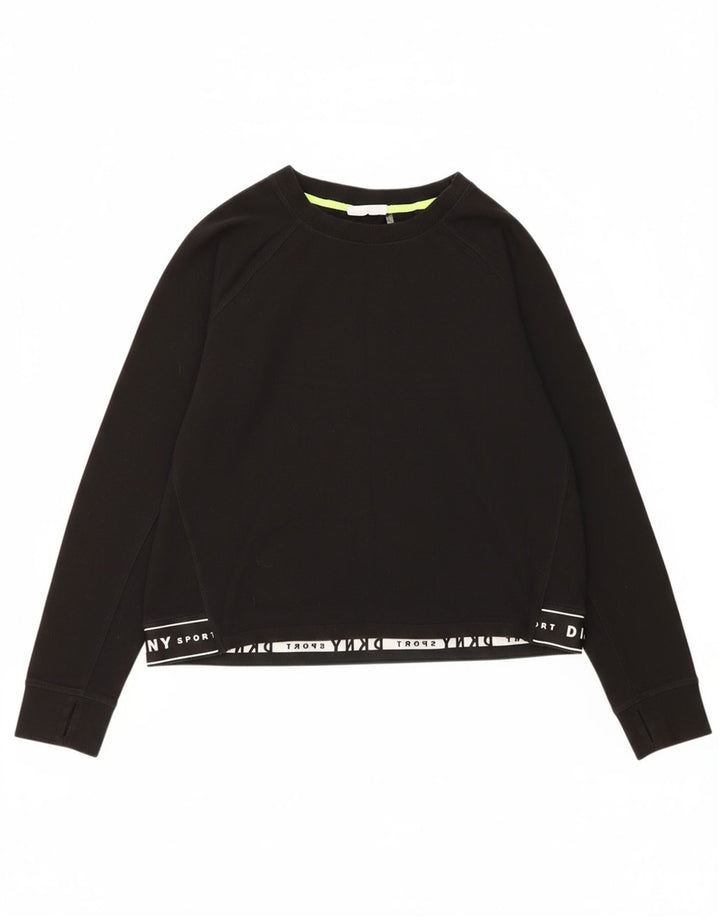 DKNY Womens Sweatshirt Jumper UK 18 XL Black Cotton