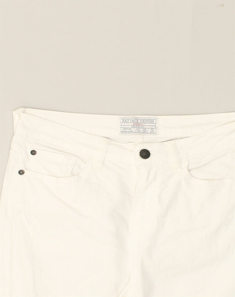 FAT FACE Womens Skinny Capri Jeans UK 10 Small W26 L22 White Cotton | Vintage Fat Face | Thrift | Second-Hand Fat Face | Used Clothing | Messina Hembry 