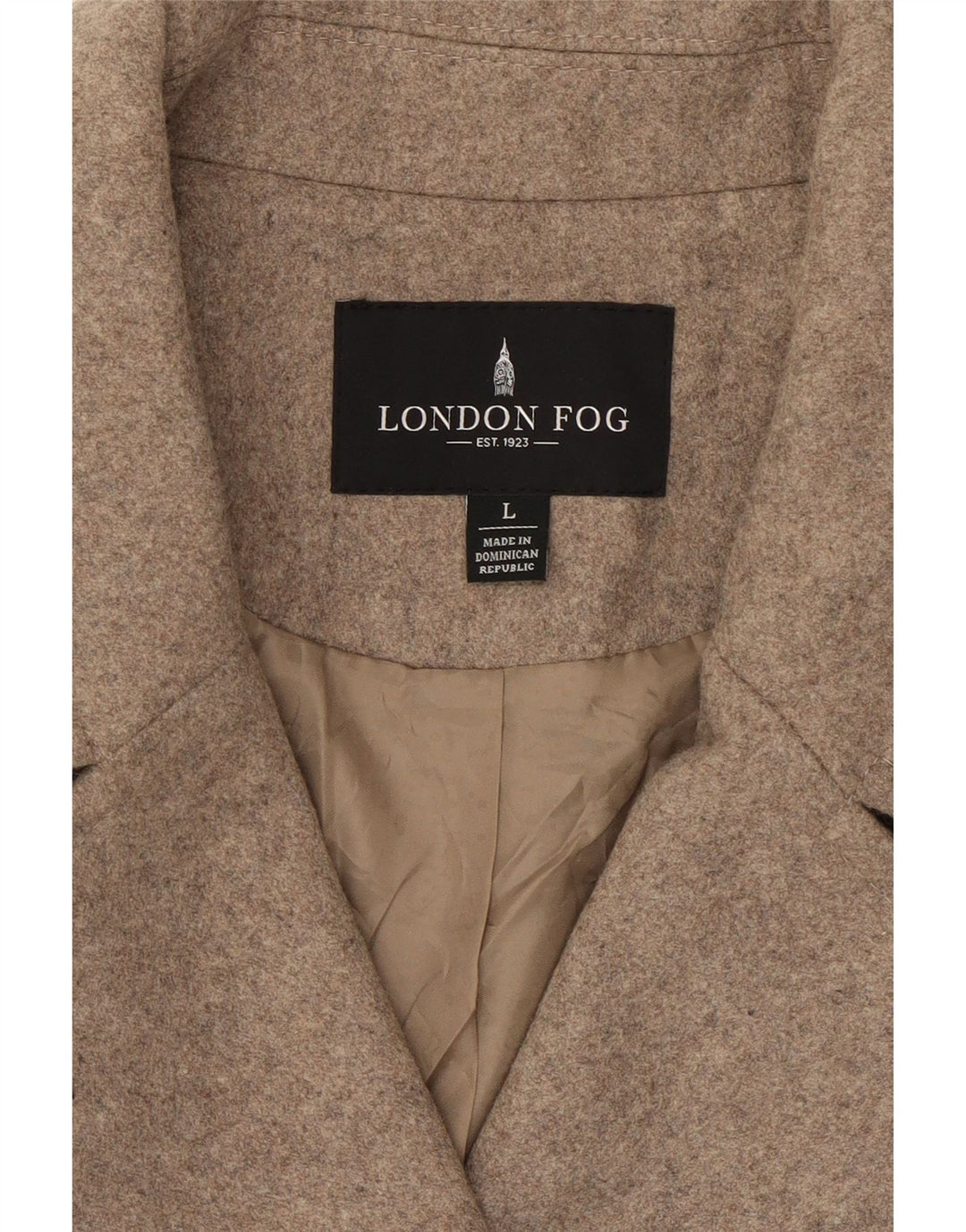 LONDON FOG Womens Pea Coat UK 16 Large Beige Wool Vintage London Fog and Second-Hand London Fog from Messina Hembry 