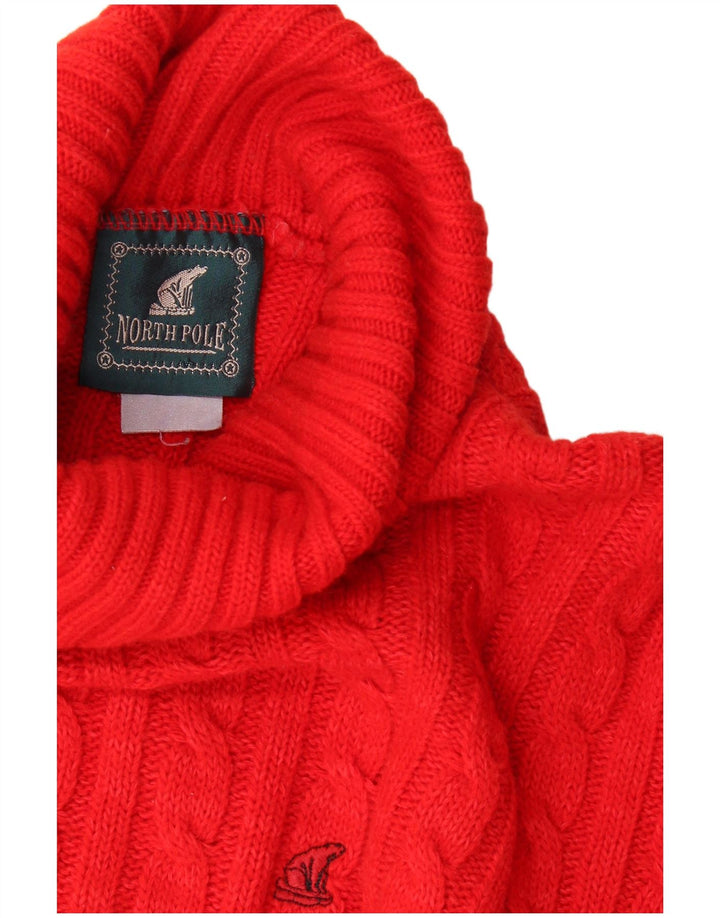North Pole Womens Roll Neck Jumper Sweater UK 18 XL Red