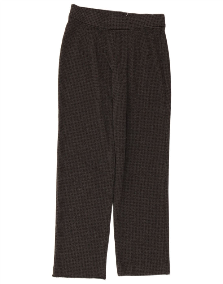 Marks & Spencer Womens Trousers UK 10 Small W26 L26 Grey Houndstooth