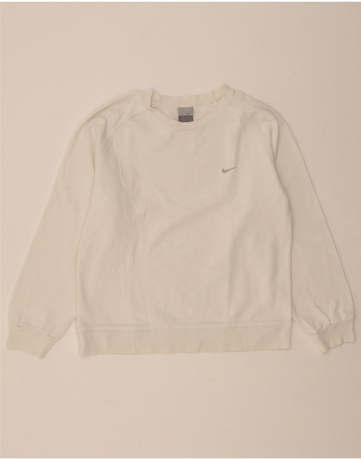 NIKE Womens Sweatshirt Jumper UK 16/18 XL White Vintage Nike and Second-Hand Nike from Messina Hembry 