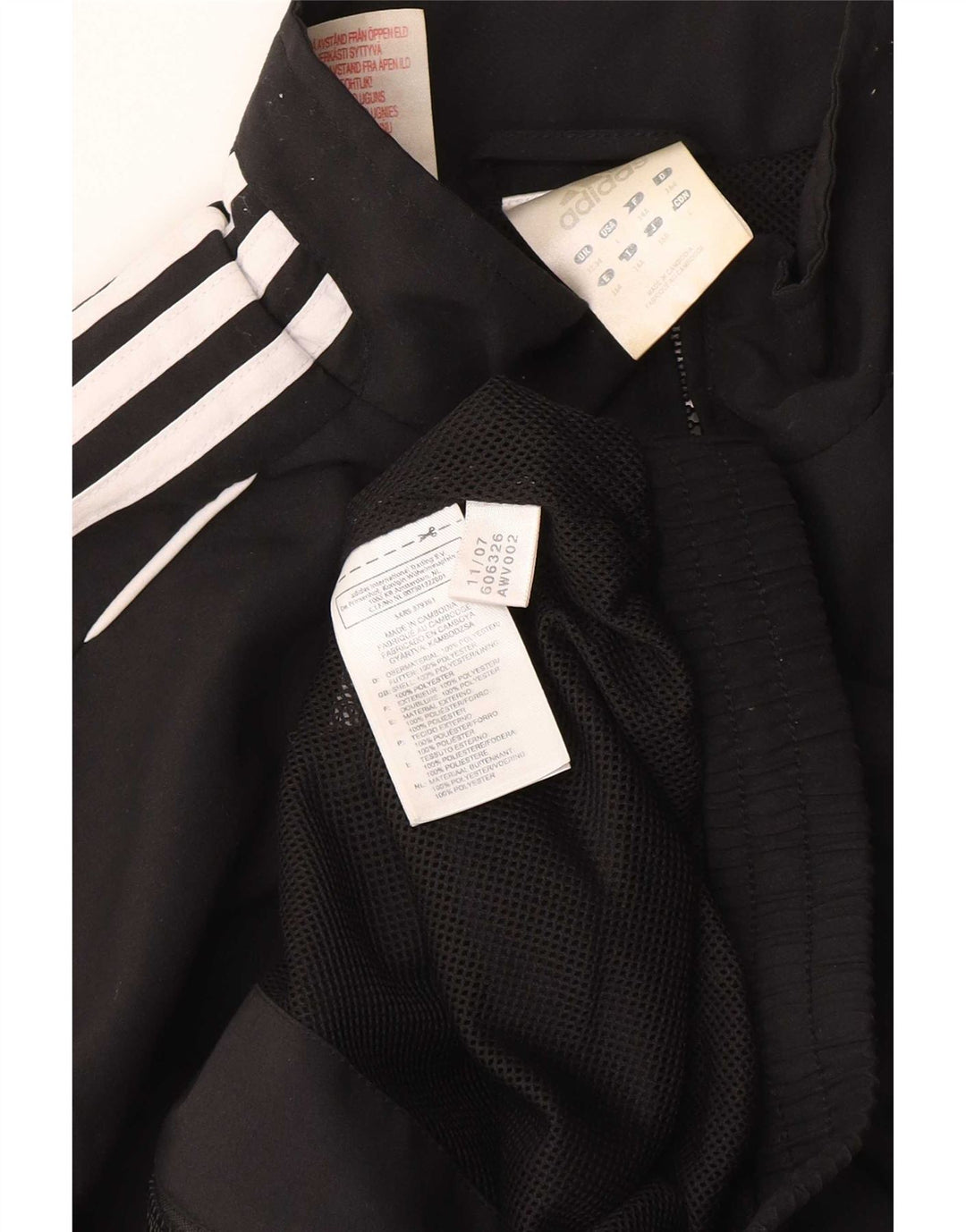 Adidas Boys Tracksuit Top Jacket 13-14 Years Black Polyester