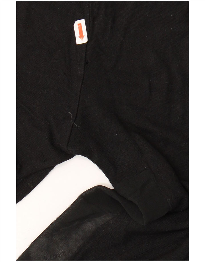 Zara Womens Short Sleeve Turtle Neck Jumper Sweater UK 14 Medium Black