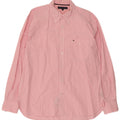 Tommy Hilfiger Mens Shirt XL Pink Striped Cotton