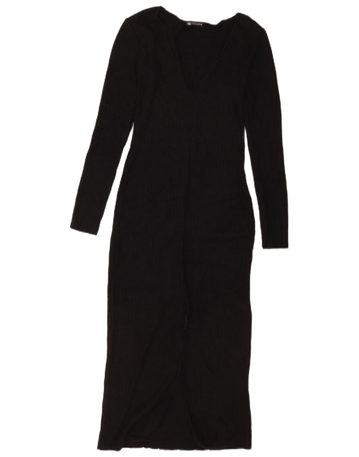 Zara Womens Jumper Dress UK 8 Small Black Viscose