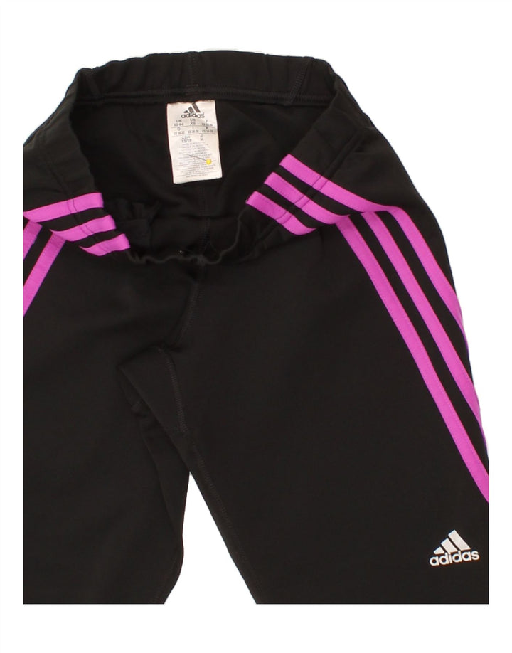ADIDAS Womens Capri Leggings UK 4/6 XS Black Polyester Vintage Adidas and Second-Hand Adidas from Messina Hembry 