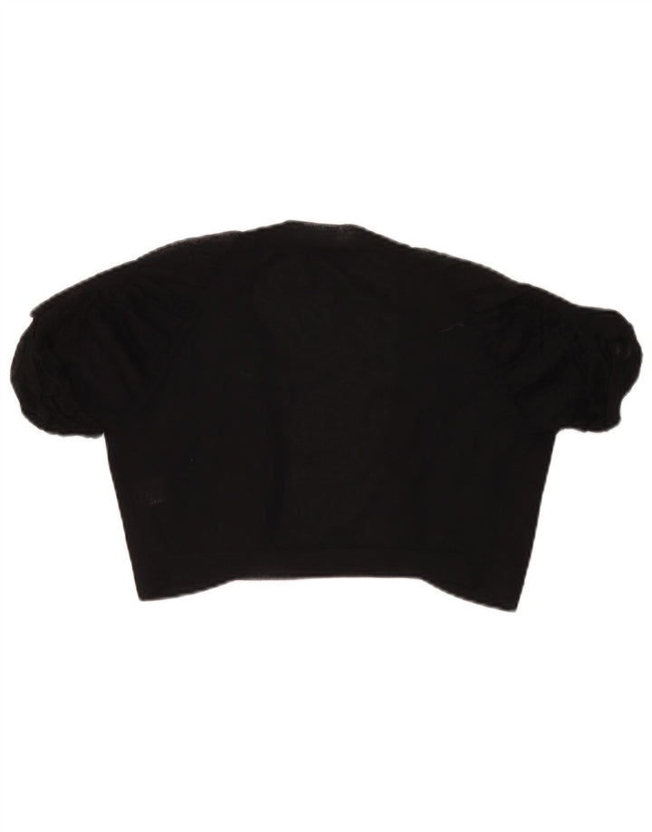 Coast Womens See Through Bolero Top UK 10 Small Black Viscose