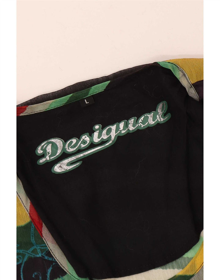 Desigual Womens Oversized Blouse Top UK 16 Large Multicoloured Striped