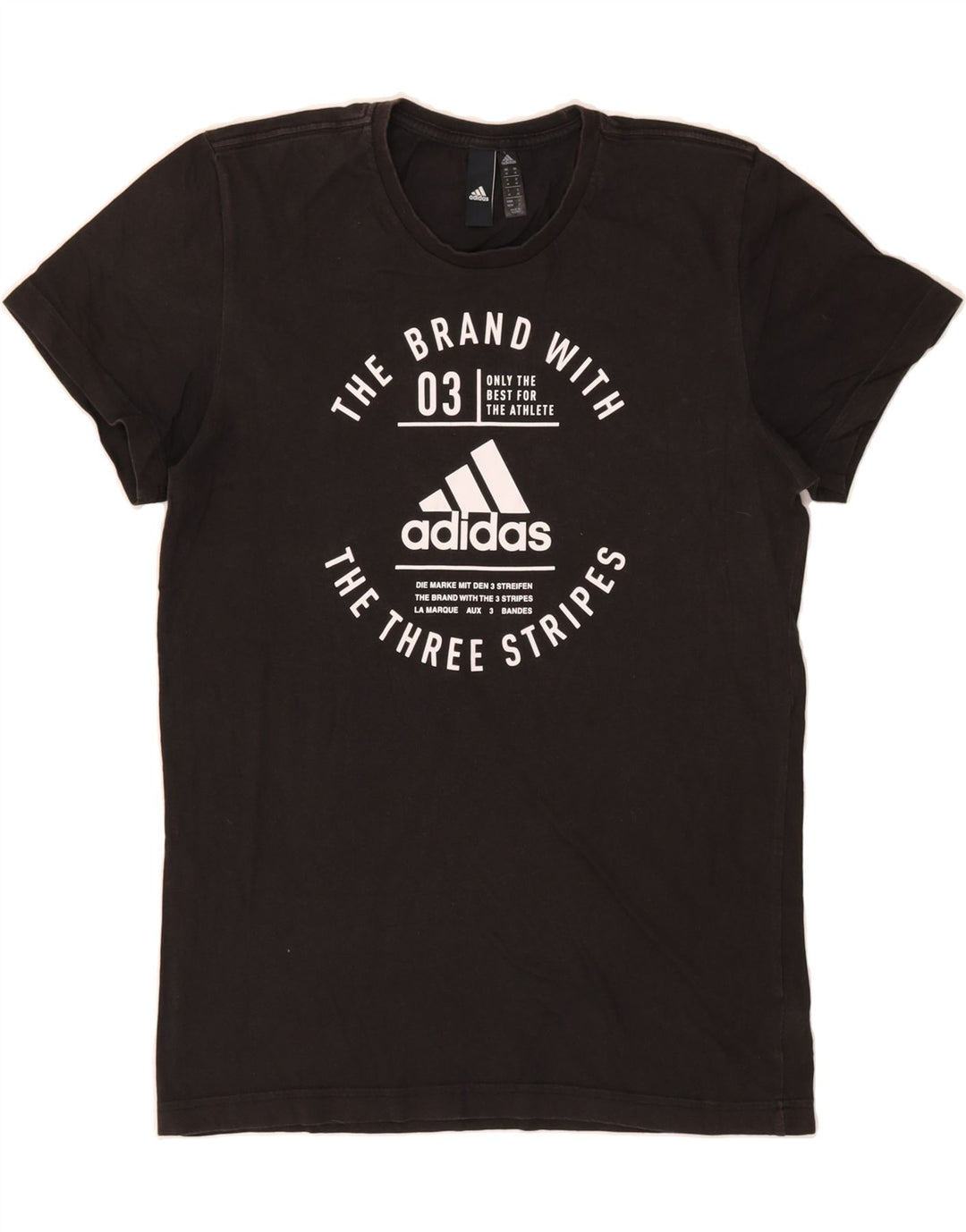 ADIDAS Mens Graphic T-Shirt Top Medium Black Cotton Vintage Adidas and Second-Hand Adidas from Messina Hembry 