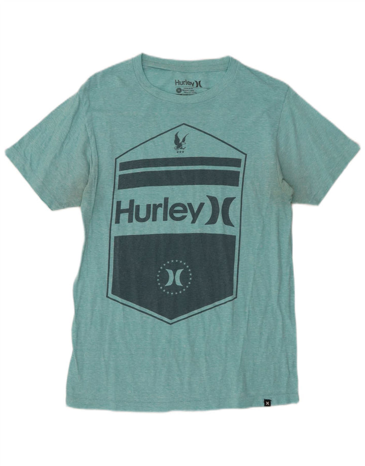 HURLEY Mens Premium Fit Graphic T-Shirt Top Small Turquoise Flecked Cotton