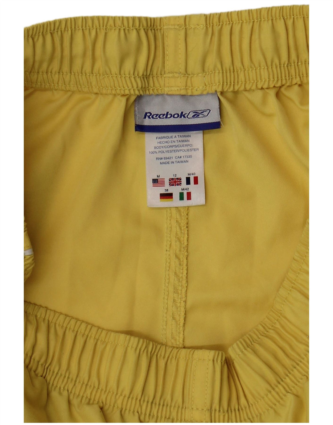 REEBOK Womens Sport Shorts UK 12 Medium Yellow Polyester