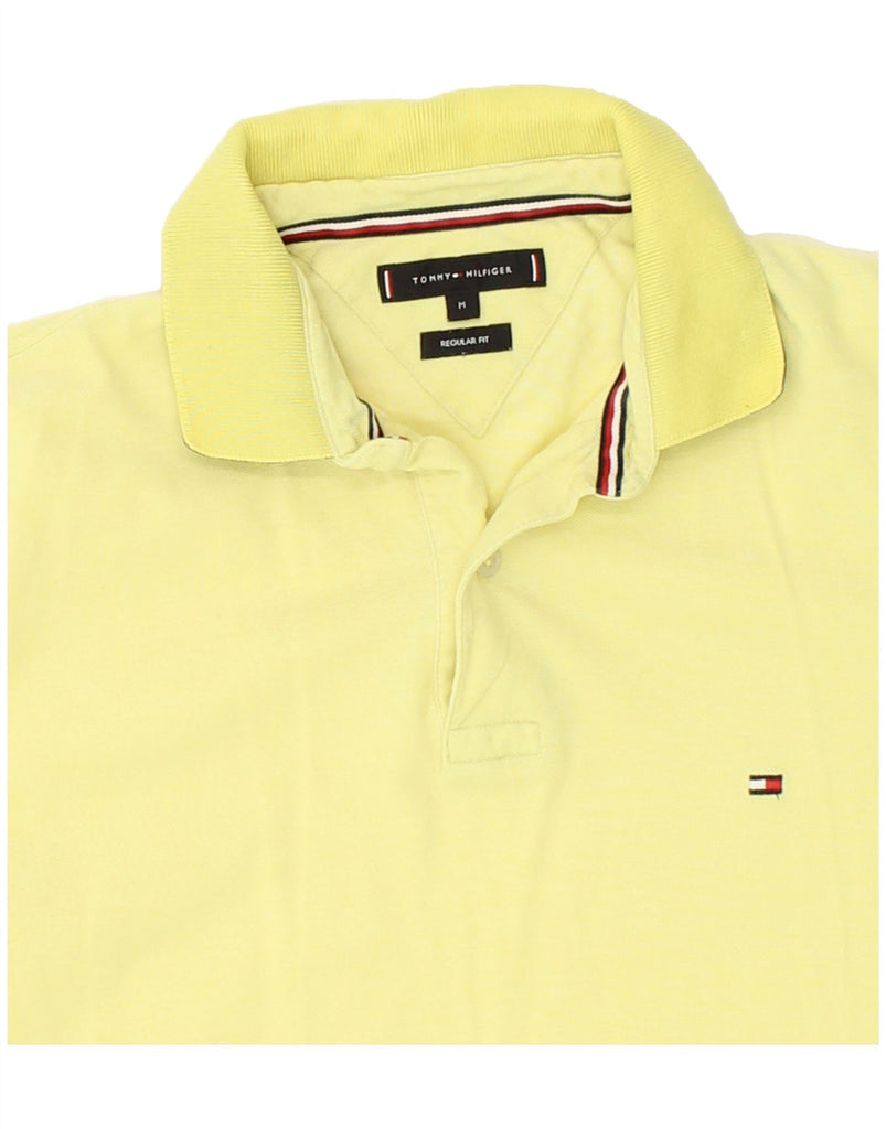 TOMMY HILFIGER Mens Regular Fit Polo Shirt Medium Yellow Cotton | Vintage Tommy Hilfiger | Thrift | Second-Hand Tommy Hilfiger | Used Clothing | Messina Hembry 