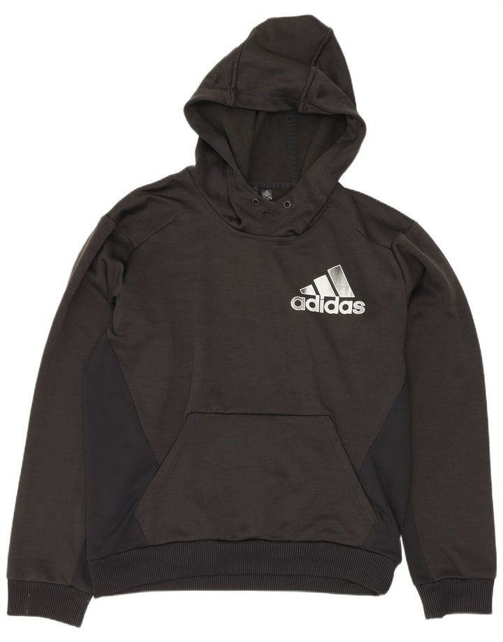 Adidas Mens Graphic Hoodie Jumper Medium Black Polyester