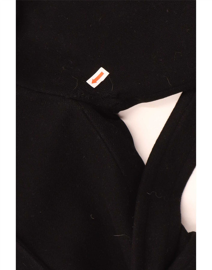 Lineaemme Womens Double Breasted Coat UK 8 Small Black Wool