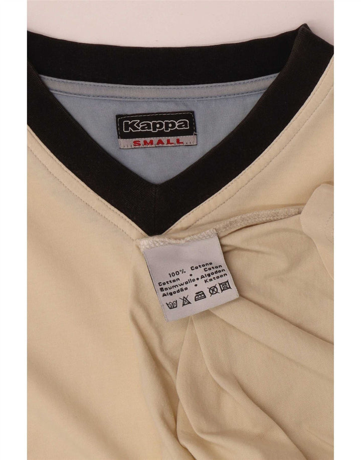 Kappa Mens T-Shirt Top Small Beige Colourblock Cotton