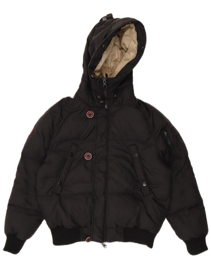 Diadora Womens Hooded Padded Jacket UK 14 Large Black Nylon