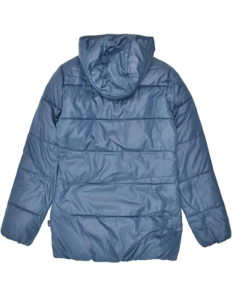 BENETTON Girls Hooded Padded Jacket 11-12 Years 2XL Blue Polyester | Vintage Benetton | Thrift | Second-Hand Benetton | Used Clothing | Messina Hembry 