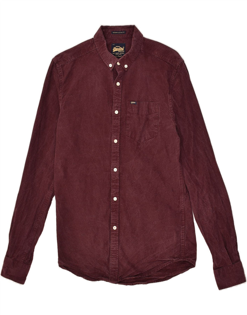 SUPERDRY Mens Classic Fit Shirt Small Maroon Cotton | Vintage Superdry | Thrift | Second-Hand Superdry | Used Clothing | Messina Hembry 