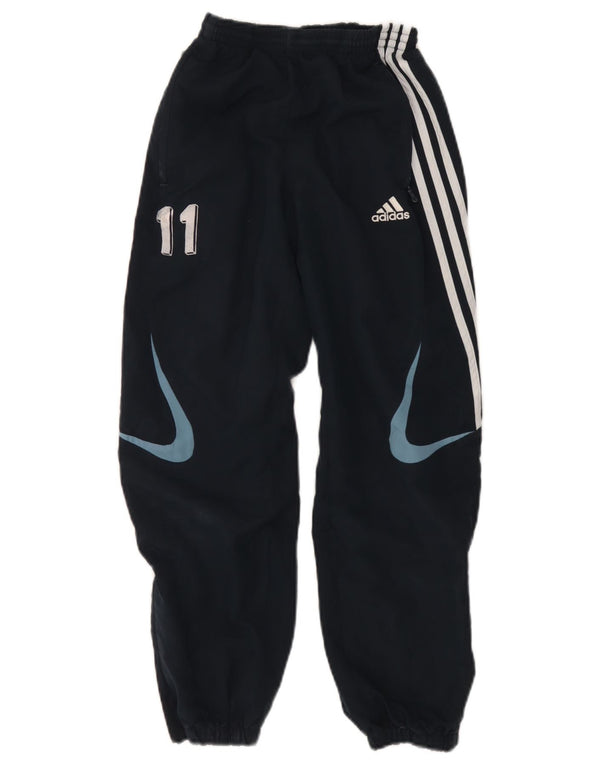 Adidas Boys Tracksuit Trousers Joggers 11-12 Years Black Colourblock