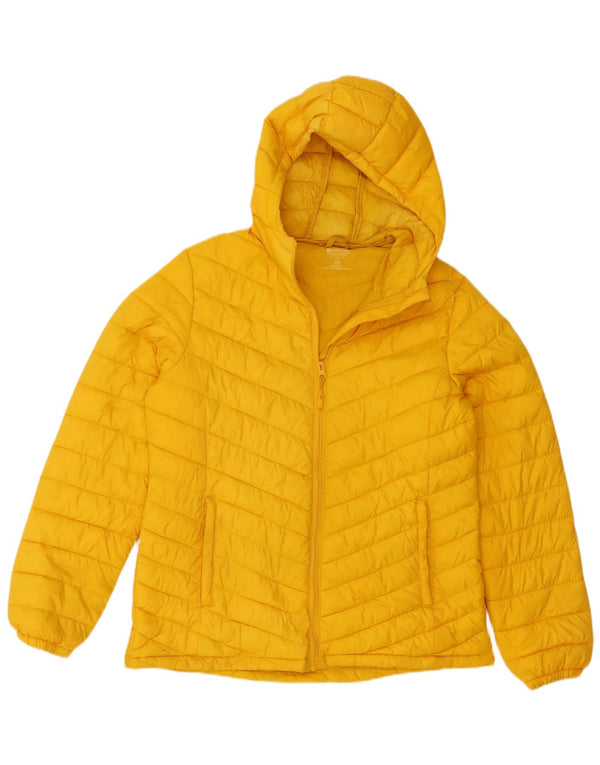 Mountain Warehouse Womens Hooded Padded Jacket UK 14 Large Yellow Nylon