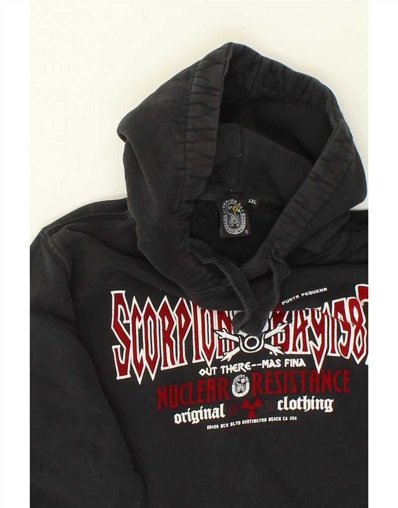 SCORPION BAY Boys Graphic Hoodie Jumper 11-12 Years 2XL Black Cotton | Vintage Scorpion Bay | Thrift | Second-Hand Scorpion Bay | Used Clothing | Messina Hembry 