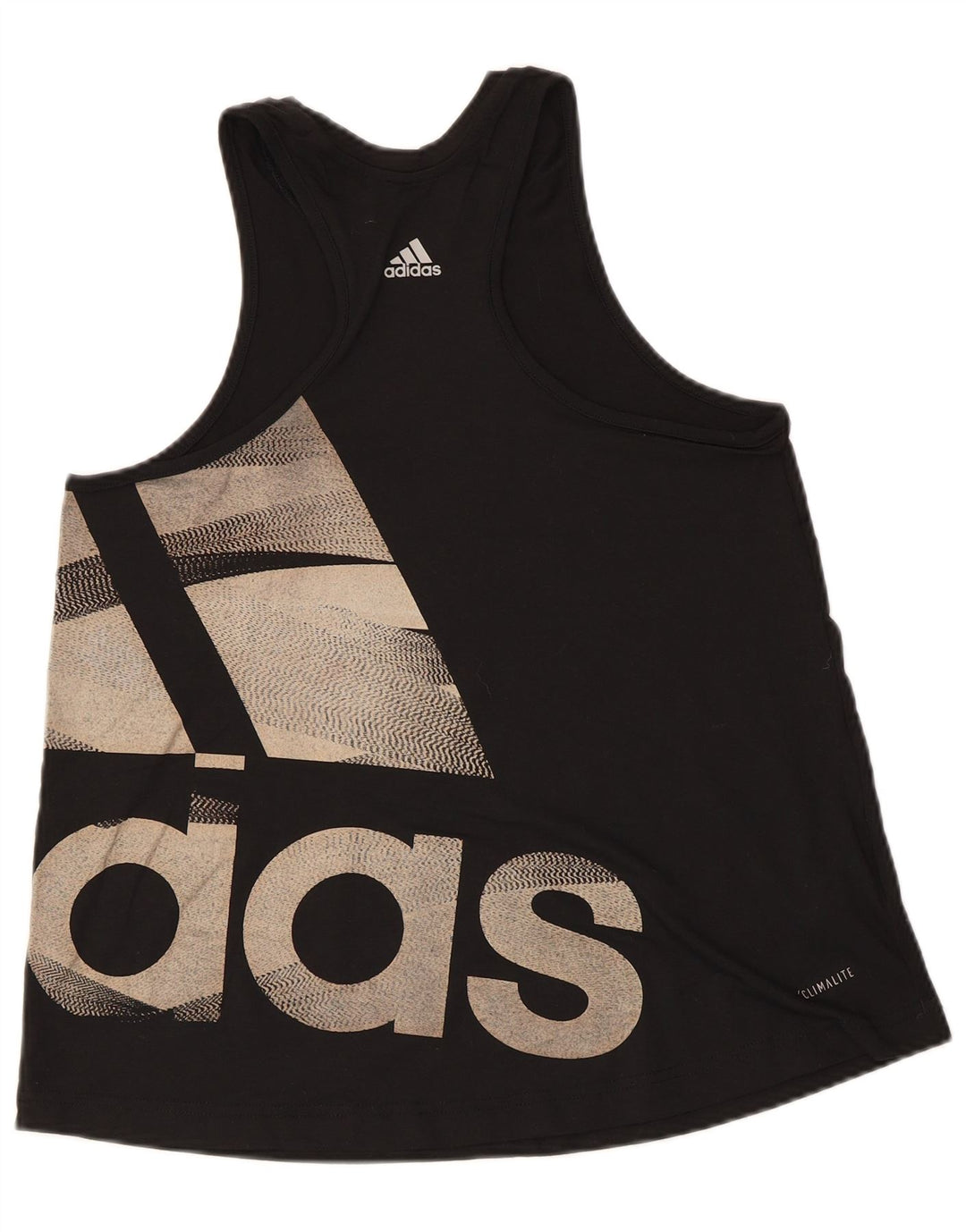 ADIDAS Womens Climalite Graphic Vest Top UK 10 Small Black Polyester
