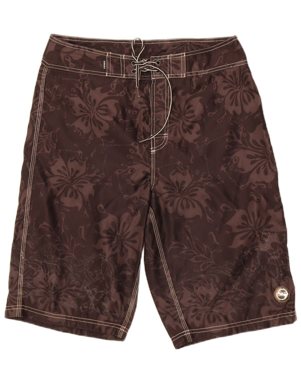 O'Neill Mens Swimming Shorts Medium Brown Floral Polyester