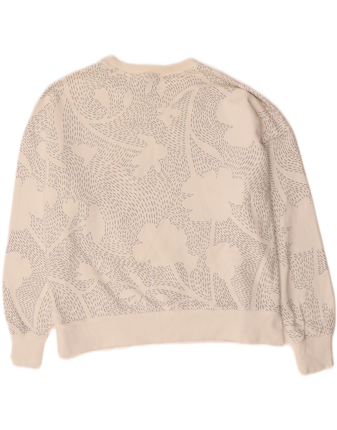 PUMA Womens Graphic Sweatshirt Jumper UK 14 Medium White Floral Cotton Vintage Puma and Second-Hand Puma from Messina Hembry 