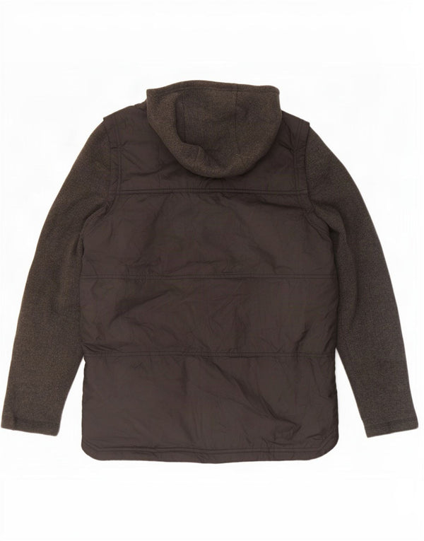 The North Face Boys Hooded Padded Jacket 12-13 Years Large Black Polyester