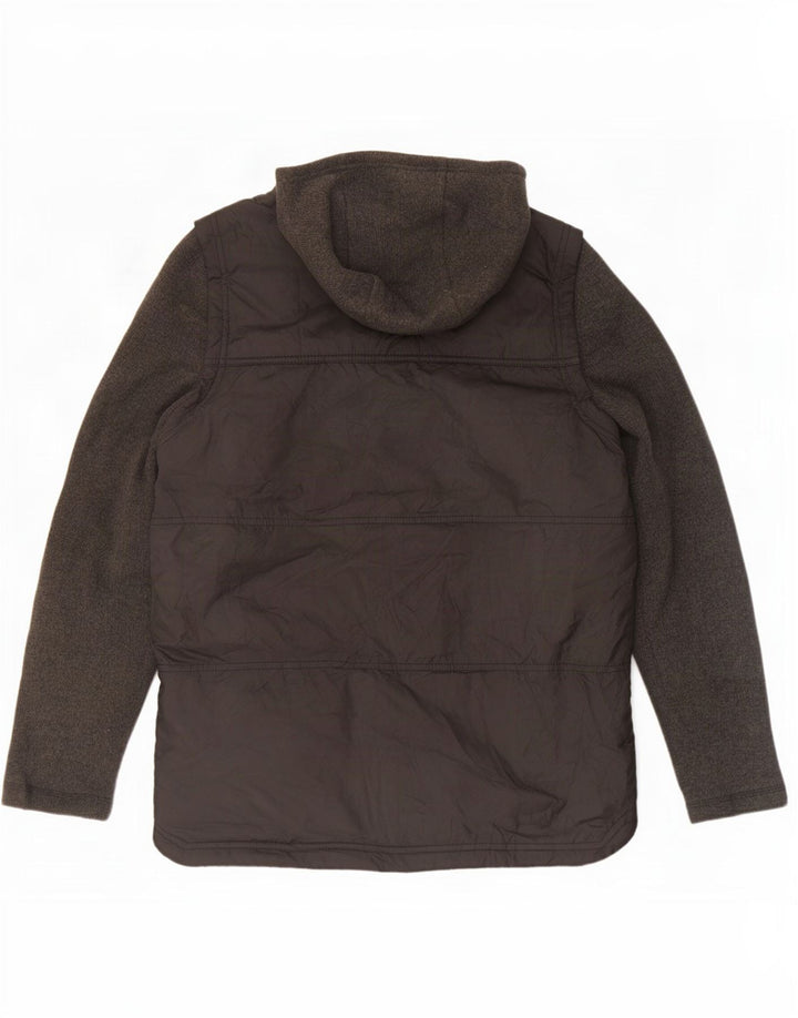 The North Face Boys Hooded Padded Jacket 12-13 Years Large Black Polyester