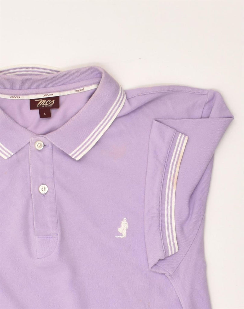 MARLBORO CLASSICS Mens Slim Polo Shirt Large Purple Cotton | Vintage MCS | Thrift | Second-Hand MCS | Used Clothing | Messina Hembry 