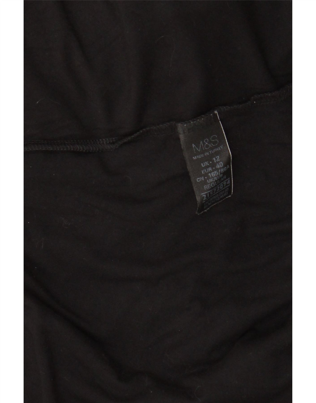 Marks & Spencer Womens Long Sleeve A-Line Dress UK 12 Medium  Black Viscose