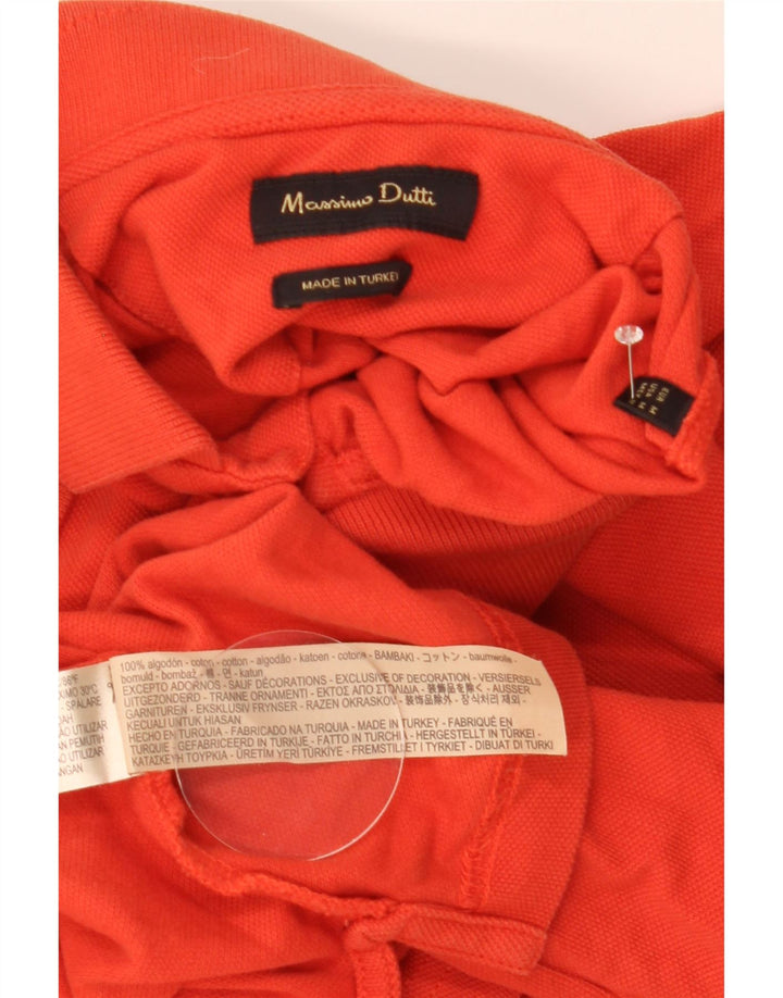 Massimo Dutti Mens Polo Shirt Medium Orange Cotton
