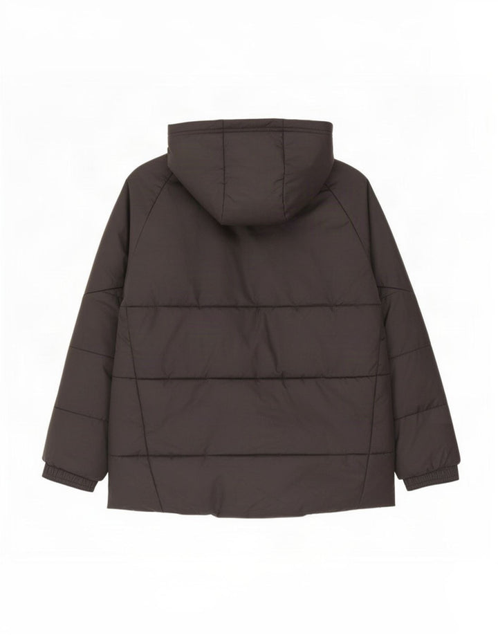 Adidas Boys Graphic Hooded Padded Jacket 9-10 Years Black Polyester