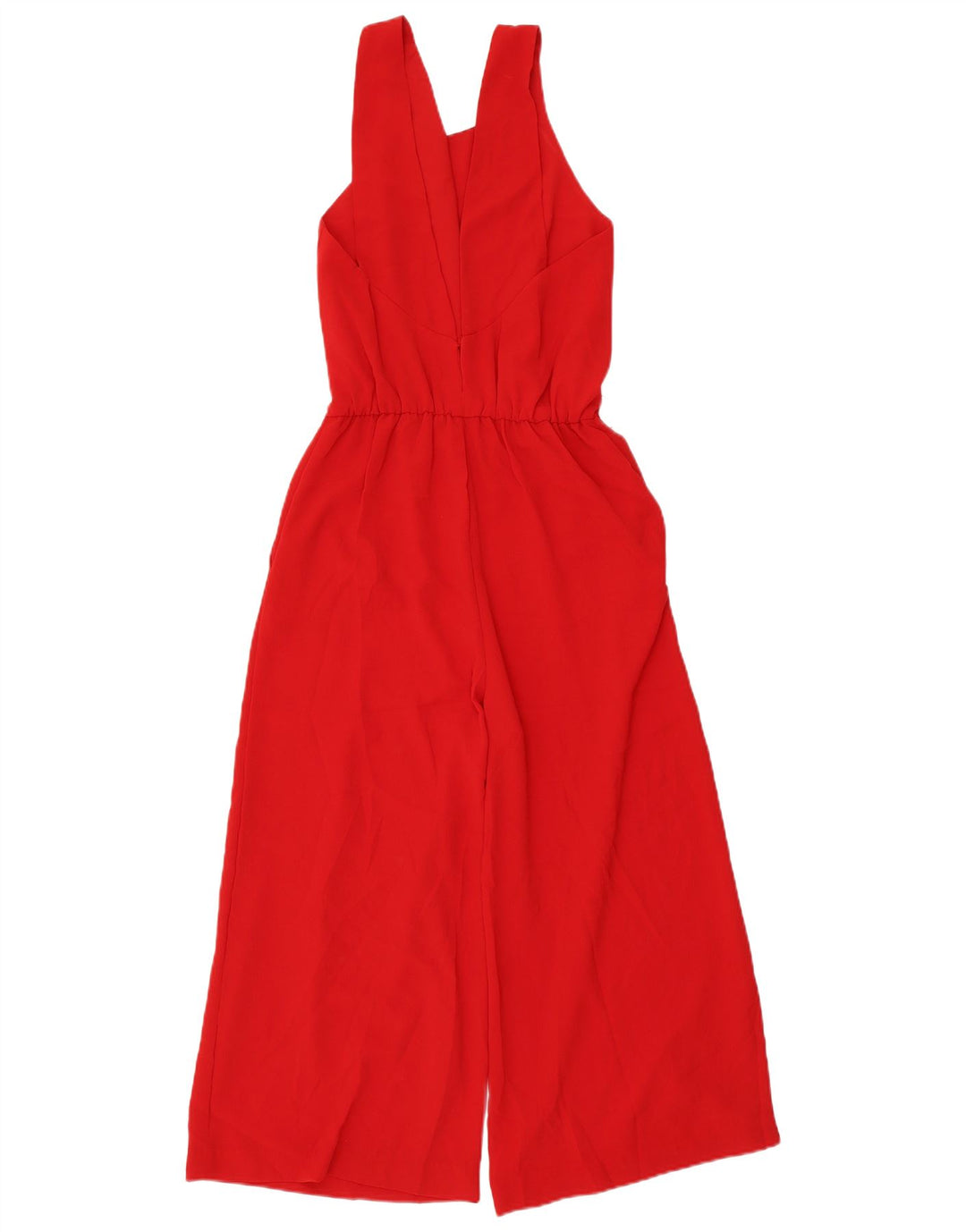 Zara Womens Sleeveless Jumpsuit UK 6 XS Red Polyester