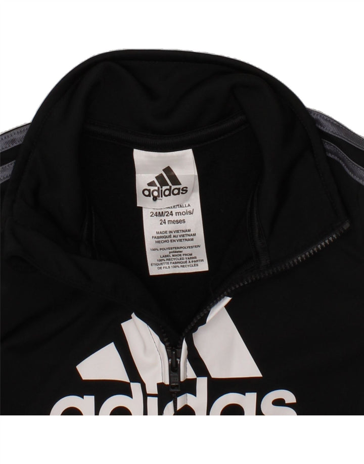 ADIDAS Baby Boys Graphic Tracksuit Top Jacket 18-24 Months Black Polyester Vintage Adidas and Second-Hand Adidas from Messina Hembry 