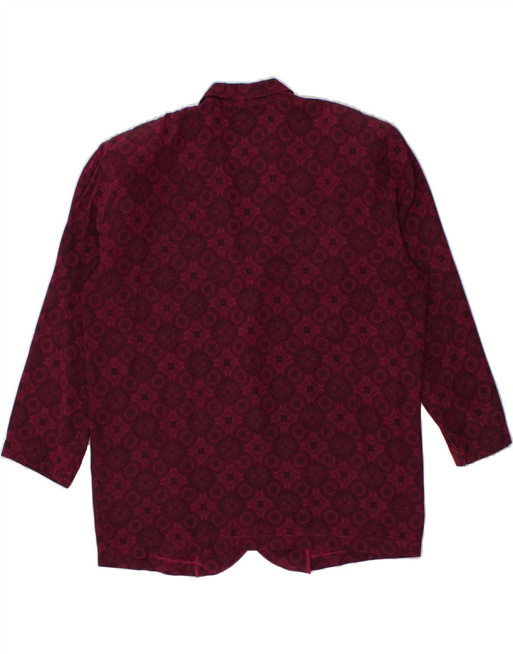 STATE OF ART Womens Oversized 1 Button Blazer Jacket UK 16 Large Burgundy Vintage State of Art and Second-Hand State of Art from Messina Hembry 