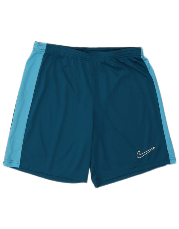 NIKE Mens Dri Fit Slim Fit Sport Shorts Medium  Blue Colourblock Polyester