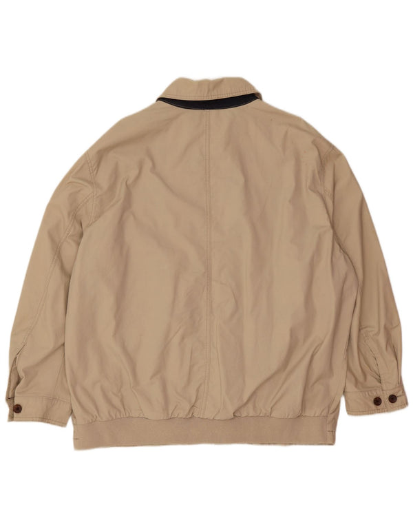 Tommy Hilfiger Mens Bomber Jacket UK 44 2XL Beige Polyester