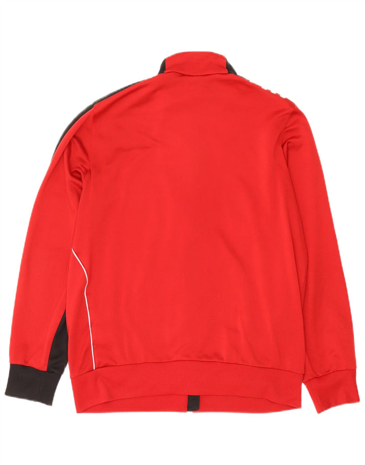 Adidas Boys Tracksuit Top Jacket 15-16 Years Red Colourblock Polyester